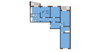 Трехкомнатная квартира - 113,30 м2